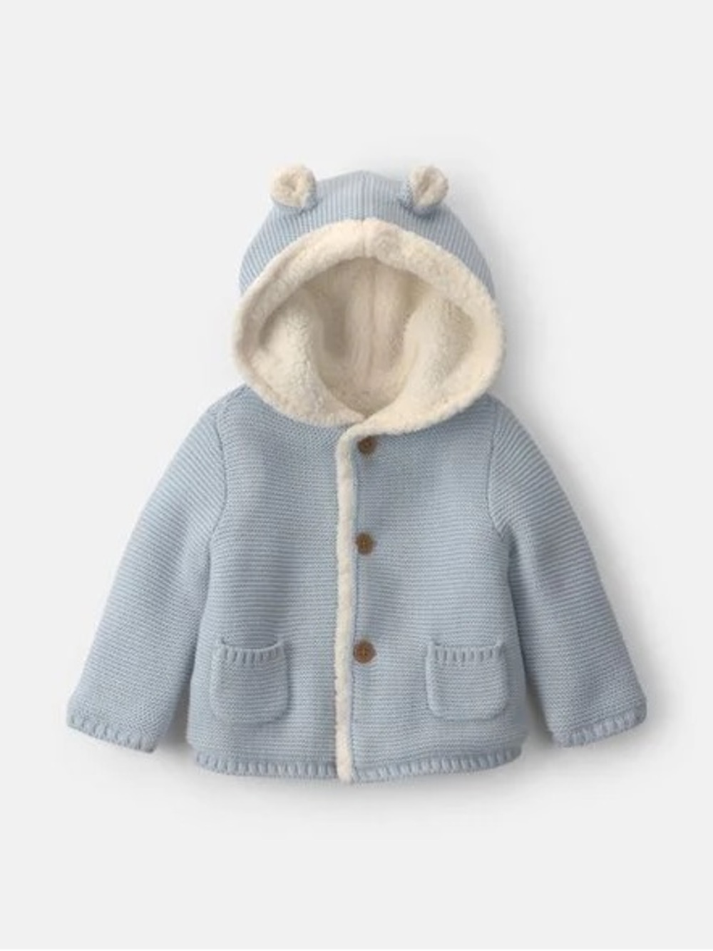 Carter's Baby Bear Sweater Knit Hooded Jacket - Blue 9M